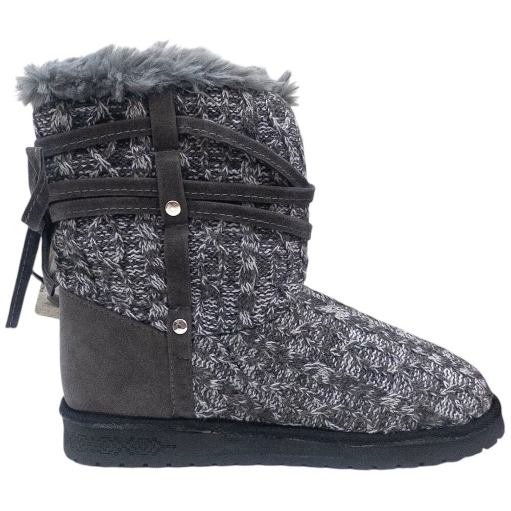 MUK LUKS Heather Gray Camila Water Resistant Ankle Booties Women's Size 7 - Picture 3 of 6